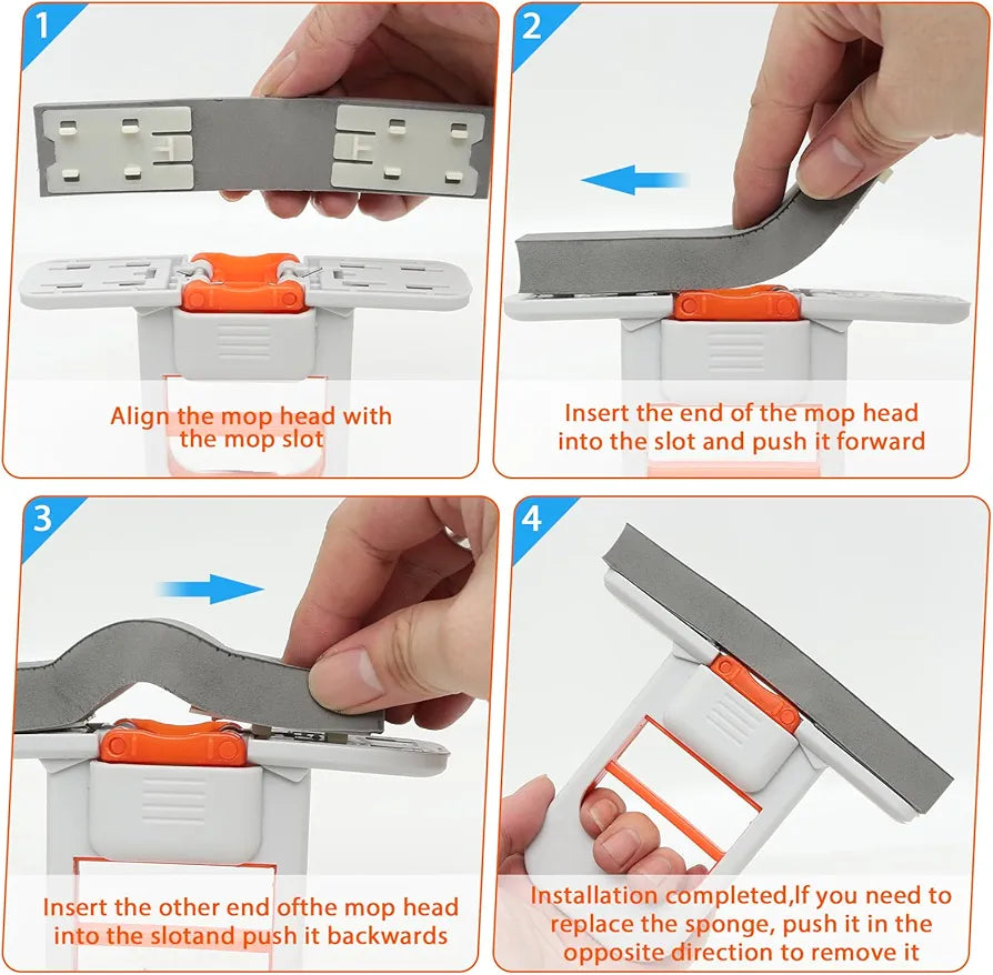 Mini Foldable Desktop Mop – Portable Versatile Wet & Dry Cleaning Sponge Mop for Home & Car